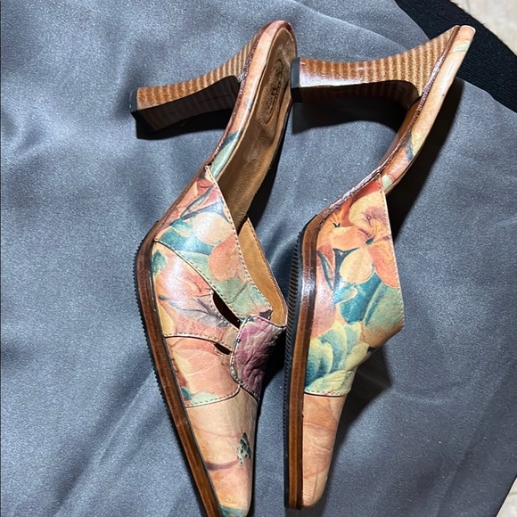 R.S. Buenos Aires Handmade Leather Pumps Printed Heels Argentina Size 8 - Picture 5 of 8